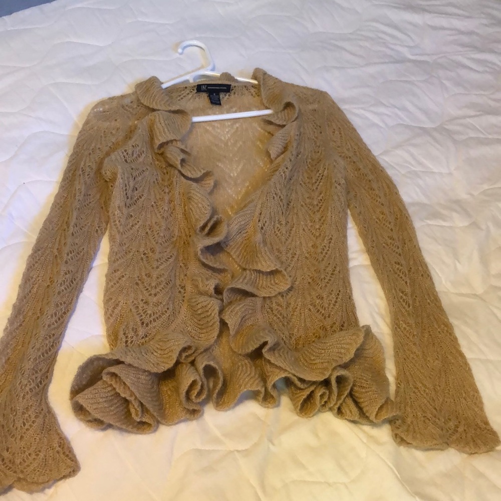 INC Mohair Tan Cardigan